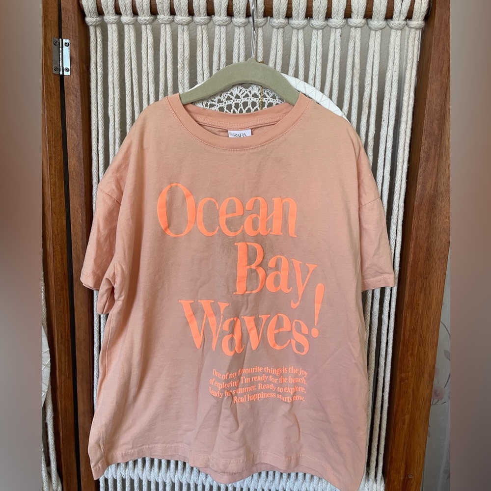 Zara Graphic Tee with Orange Text